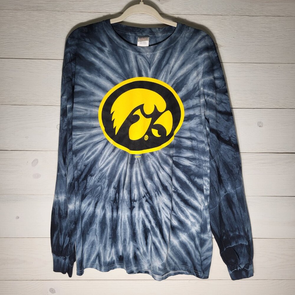 Iowa Hawkeyes Men Shirt Tie Dyed Long Sleeve Cotton